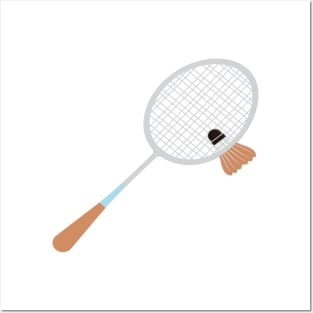 Badminton with Racket Sticker vector illustration. Sport object icon design concept. Sports badminton game elements sticker design logo. Posters and Art